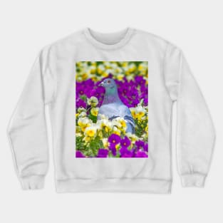 Pigeon and Pansies Crewneck Sweatshirt